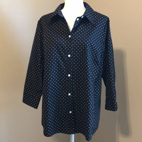 Allison Daley Tops - Allison Daley Black and White polka dot shirt